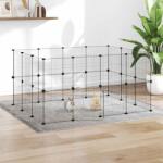 vidaXL Cușcă animale de companie cu ușă 28 panouri negru 35x35 cm oțel (3114044)
