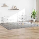 vidaXL Cușcă animale de companie cu ușă 60 panouri negru 35x35 cm oțel (3114042)