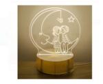 EMC ONSHOP Lampa de Veghe 3D LED EMC ONSHOP®, Model Romantic Copii pe Luna, Alimentare USB, Cablu 1 m, Lumina Ambientala pt Dormitor (JUM-1246292)