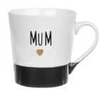  Cana New Bone cu Mesaj "MUM", Cadou 8 Martie, Ziua Mamei, Alb/Negru, 8.4 x 8 cm, 220 ml (1226252)