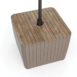 Keter 271473 Deco Luzon műrattan napernyőtartós kerti asztal - kőrisfa/cappucino
