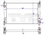 TYC Radiator, Racire Motor 725-0042-R Abarth Grande Punto/Punto Alfa Romeo Mito (725-0042-R)