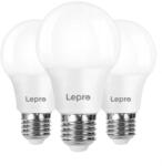 Lepro 100089-WW-EU-3 E27 A60 LED-izzó, 8, 5 W, 806 lm, 2700 K, meleg fehér, 3 db