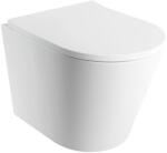 Omnires Set vas wc suspendat, Omnires TAMPA, cu capac cu închidere lentă, 52 x 36 cm, alb mat (TAMPAMWBM)