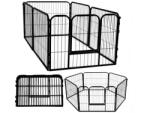 Pepita Tarcuri pentru animale de companie pliabile, convertibile, 6 piese, 165 x 80 x 60 cm - Negru (KF-MC6-6080)