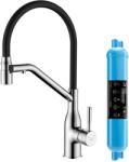 Laveo Colina 2.0 baterie de bucatarie cu filtru pe picior crom-negru BC2D778D (BC2D778D)