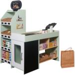 Moni Toys Magazin din lemn pentru copii Moni Toys - Pentru jocuri de simulare și jocuri de rol, verde (113016) Bucatarie copii