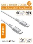 VS Mobile Cablu VS Mobile - USB-C la USB-C, 140W, 5A, 1.5 м, alb (W5A140WPDWH)
