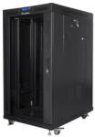 Lanberg Free-standing cabinet 19 inches 22U 800x1000 glass doors LCD (flat pack) V2 black (FF01-8022-12BL) - vexio