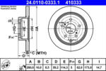 ATE Disc frana ATE 24.0110-0333.1 (24.0110-0333.1) - turbochic
