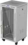 Lanberg 19-inch 22U floor-standing rack cabinet, 600x600, glass door, LCD (flat-pack), grey (FF01-6622-12SL) - pcone