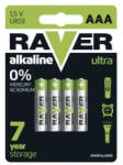 RAVER ULTRA LR03/4 Alkaline B7911 1, 5V tartós AAA mikro elem (Raver-ULTRA-LR03-4)