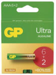 GP Batteries ULTRA Alkaline LR03/6+2C G-TECH B02118 1, 5V tartós AAA mikro elem (GP-Ultra-LR03-6-2C)