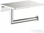 AREZZO design RONO WC papír tartó, polccal, szálcsiszolt nikkel AR-030046BN (AR-030046BN)