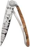 DEEJO 1CC513 TATTOO SERRATION BROWN / Ultrakönnyű zsebkés alumínium nyéllel és részben recés pengével (1CC513)
