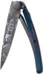 DEEJO 1GB168 TATTOO BLACK BLUE BEECH / Ultrakönnyű zsebkés kékre pácolt bükkfa nyéllel (1GB168)