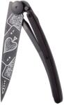 DEEJO 1GB151 TATTOO BLACK / Ultrakönnyű zsebkés ébenfa nyéllel (1GB151)