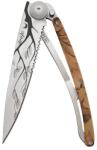 DEEJO 1CC514 TATTOO SERRATION BROWN / Ultrakönnyű zsebkés alumínium nyéllel és részben recés pengével (1CC514)