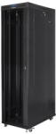 Lanberg Standing rack cabinet 19 inches 47U 800x1200mm, glass LCD doors (FLAT PACK) black (FF01-8247-12BL) - pcone