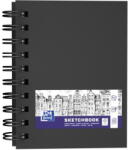 OXFORD Bloc de desen A6, cu spirala, OXFORD, 80 file-100g/mp - velin - coperta carton rigid - negru (OX-400152649)