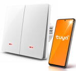QOLTEC Intrerupator inteligent Smart Light switch WiFi 2Gang Timer Tuya (52706) - pcone