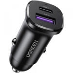 UGREEN Incarcator Auto UGREEN EC305, 30W, 3A, 1 x USB-A - 1 x USB-C, Negru