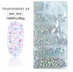Palota Nails Strasszkövek különböző méretben 6x240 db (1440 db) - Transparent AB