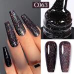 BORN PRETTY Pro UV/LED HEMA FREE gél lakk 15 ml - C063 - Holo Black Shimmer (59475-3)