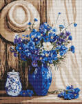 Ideyka Set goblen cu diamante, cu sasiu, Buchet de albastrele, 40x50 cm (AMO20107)