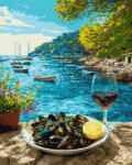 Ideyka Set pictura pe numere, cu sasiu, Cina cu fructe de mare, 40x50 cm (KHO5772)
