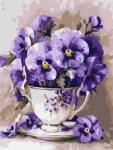 Ideyka Set pictura pe numere, cu sasiu, Ceai cu panselute, 30x40 cm (KHO3335)