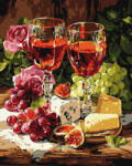 Ideyka Set pictura pe numere, cu sasiu, Vin si smochine, 40x50 cm (KHO5774)