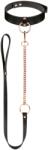 ROSY GOLD - Collar with Leash - Black