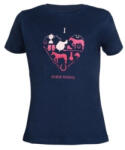 HKM I love horse riding gyermek lovagló póló - 122/128, sötétkék