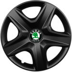 AutoHelix MSA Set 4 capace roti 16 inchi (R16) compatibile SKODA, Model 418 Black (Black418SKODA)