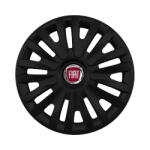 AutoHelix MSA Set 4 capace roti 16 inchi (R16) compatibile FIAT, Model 412 Black (Black412Fiat)
