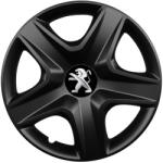 AutoHelix MSA Set 4 capace roti 16 inchi (R16) compatibile PEUGEOT, Model 418 Black (Black418PEUGEOT)