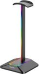 quandes Suport casti gaming cu iluminare ambientala RGB, functie transfer date si incarcare, cu 2 x USB, functie plug and play, antiderapant, negru - quandes - 99,99 RON