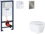 GROHE Rapid SL - Set pentru montare încastrată, toaletă, capac SoftClose și clapetă Arena Cosmopolitan S, Hard Graphite periat SANI11BB5124 (SANI11BB5124)