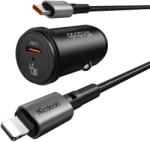 Mcdodo Obsidian sorozat CC-7495 autós töltő C típusú-Lightning kábellel, 45 W teljesítményű gyorstöltés, fekete