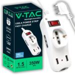V-TAC Priza multipla V-TAC cu 3 prize 2 USB, 16 A, alb (64968166)