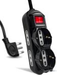 V-TAC Priza multipla V-TAC, 6 prize, 1.5 m cablu, neagra, cu intrerupator (65316765)