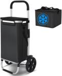 VOUNOT Carucior de cumparaturi VOUNOT cu 58L, roti mari, aluminiu, negru (79438397)