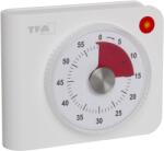 TFA Timer Analog TFA Dostmann 38.2058, 60 minute, alarma sonora puternica, alb (69187795)