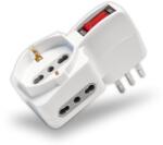 V-TAC Adaptator multiplu V-TAC cu 3 prize, comutator, 1016 A, alb (9928909)