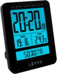 Lavvu Duo rádiójel vezérelt digitális ébresztőóra, cseh nyelvű, fekete (LAR0021)