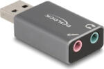 Delock Placa de sunet externa, DELOCK, 66633, 2x3.5 mm, USB-A, gri (66633) - cel