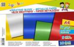  Bloc de hârtie colorată, format A4, 90 g, 10 foi, „Gimboo, 5 culori metalice diferite (16072521-99)