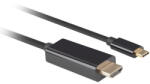 Lanberg CA-CMHD-10CU-0005-BK HDMI 2.0 (M) - USB Type-C (M) UHD 4K 60 Hz, cablu HDMI negru cu finisaj auriu, 0, 5 m