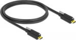 Delock Cablu SuperSpeed USB 10 Gbps (USB 3.1 Gen 2) tip C cu surub sus T-T 1m Negru, Delock 83719 (83719) - cel